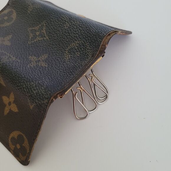 Authentic Louis Vuitton Monogram Multicles 4 Key Hooks Case Brown Small 2003 - Picture 8 of 10